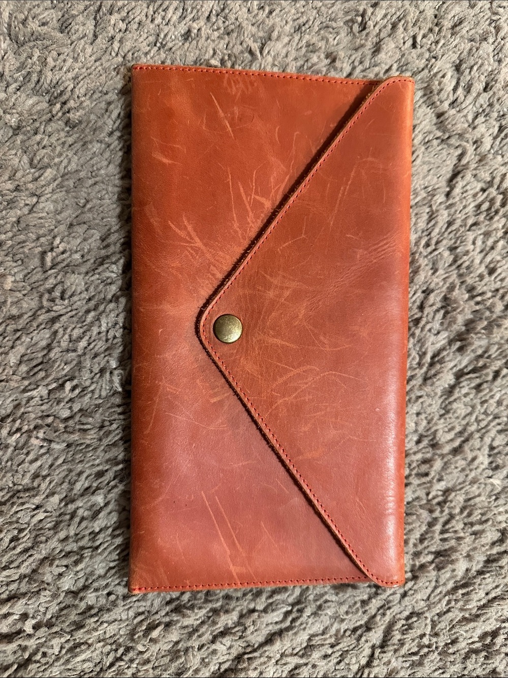 Nisolo Classic Leather Envelope Wallet - red
